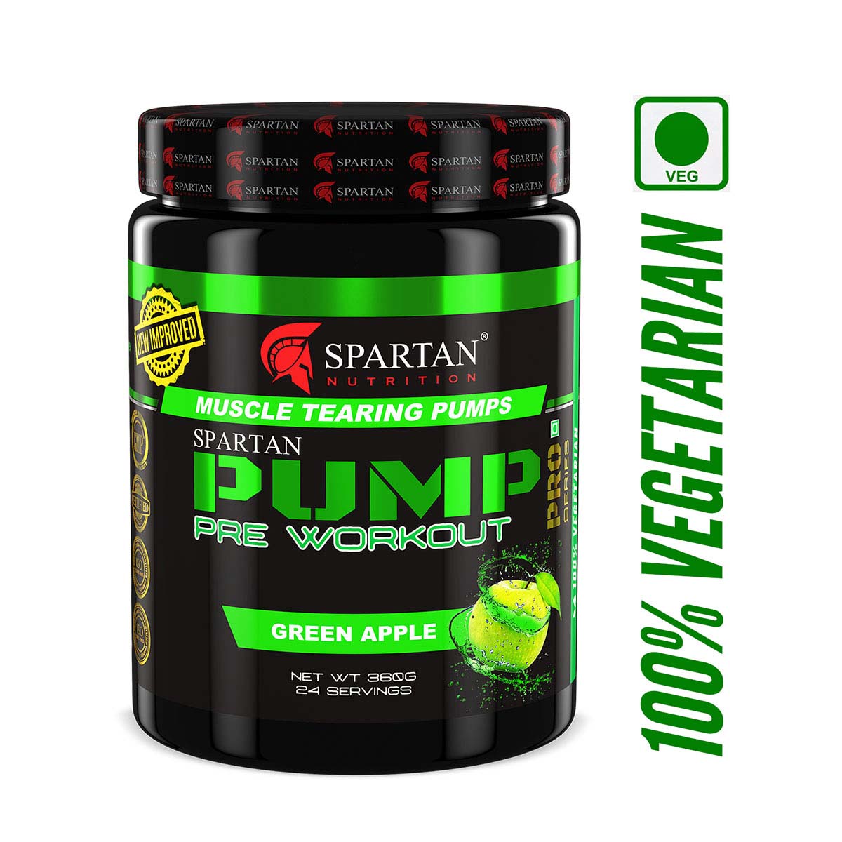 Spartan Nutrition Pump Pro Pre-workout - 360g (BlueBerry) with Caffeine - 120mg , L-Taurine -500 mg, L-Arginine- 1000 mg , Beta alanine – 3750 mg, Creatine - 3000mg Per Serving
