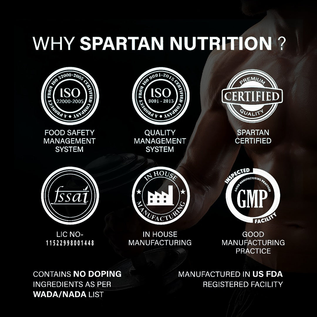 Spartan Nutrition Enhanced Performance Whey Protein – 2 kg, Protein - 25 g, Low Calories- 121 Kcal and Zero Added Sugar