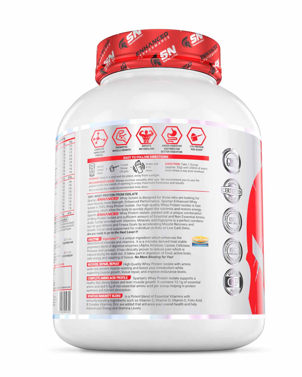 Spartan Nutrition Enhanced Performance Isolate Protein – 2 kg, Protein