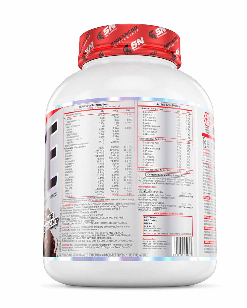 Enhanced Performance Isolate Protein – 2 kg, Protein - 27 g, Low Calories- 117 Kcal and Zero Added Sugar