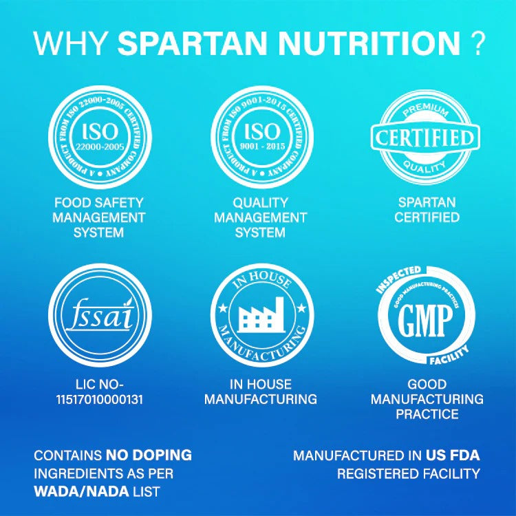 Spartan Nutrition Enhanced Performance BCAAs - 360g, with L-Leucine – 3500mg, L-Glutamine - 2000 mg, L-Isoleucine - 1750 mg, L-Valine – 1750 mg, Per Serving.