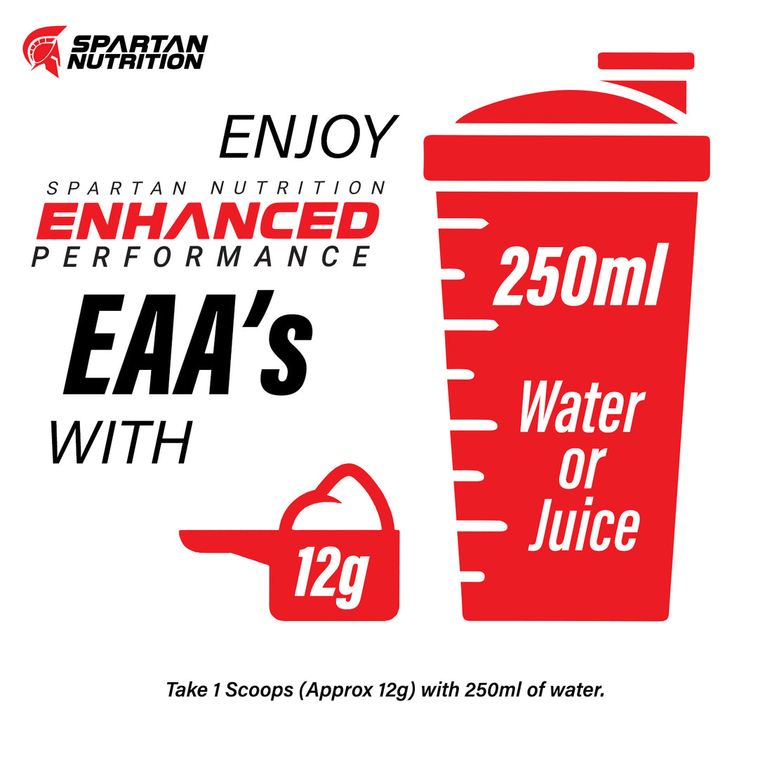 Enhanced Performance EAAs - 360g, with 9 Essential Amino Acids, L-Leucine – 3500mg, L-Isoleucine - 1500 mg, L-Valine – 1500 mg, Per Serving.