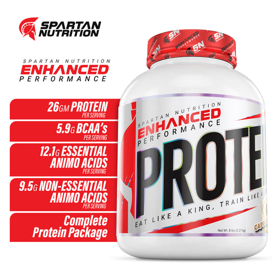 Spartan Nutrition Enhanced Performance Whey Protein – 5 LBS, with Complete Amino Acid Profile, Protein - 26g, Low Calories - 112 Kcal, Digezyme – 75mg Per Serving and Zero Added Sugar