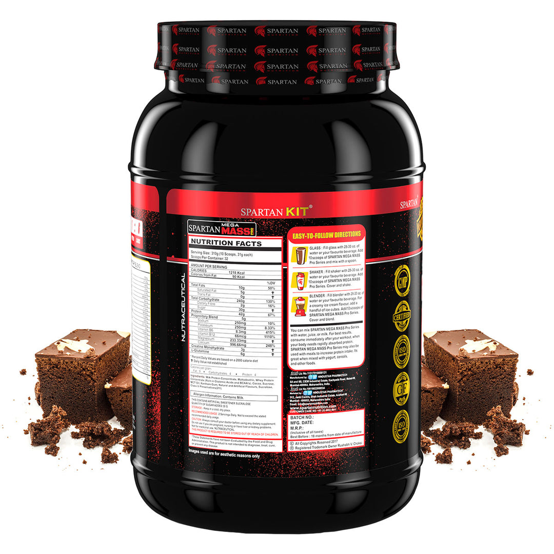 Mega Mass Pro High Protein and High Calorie Mass Gainer / Weight Gainer Powder - with Vitamins and Minerals.