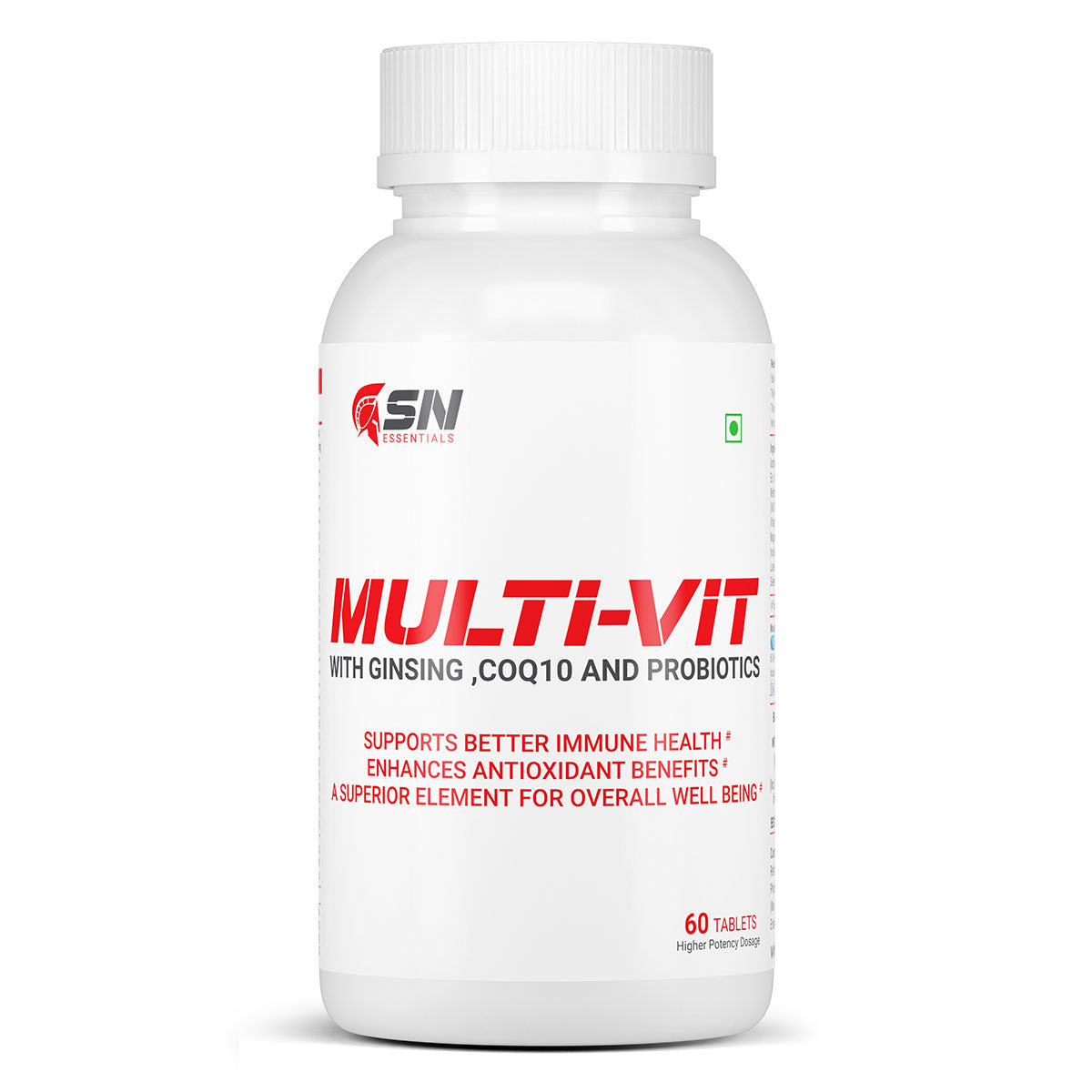 Spartan Essentials Multi-Vitamin With GINSING, COQ10, And Probiotics (Supports immune)