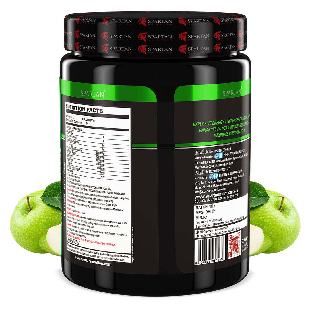 Pump Pro Pre-workout - 360g (BlueBerry) with Caffeine - 120mg , L-Taurine -500 mg, L-Arginine- 1000 mg , Beta alanine – 3750 mg, Creatine - 3000mg Per Serving