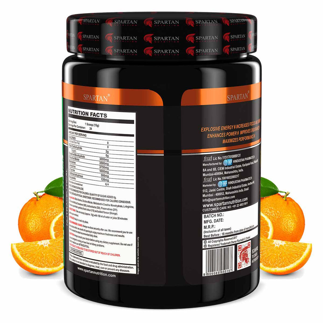 Pump Pro Pre-workout - 360g (BlueBerry) with Caffeine - 120mg , L-Taurine -500 mg, L-Arginine- 1000 mg , Beta alanine – 3750 mg, Creatine - 3000mg Per Serving