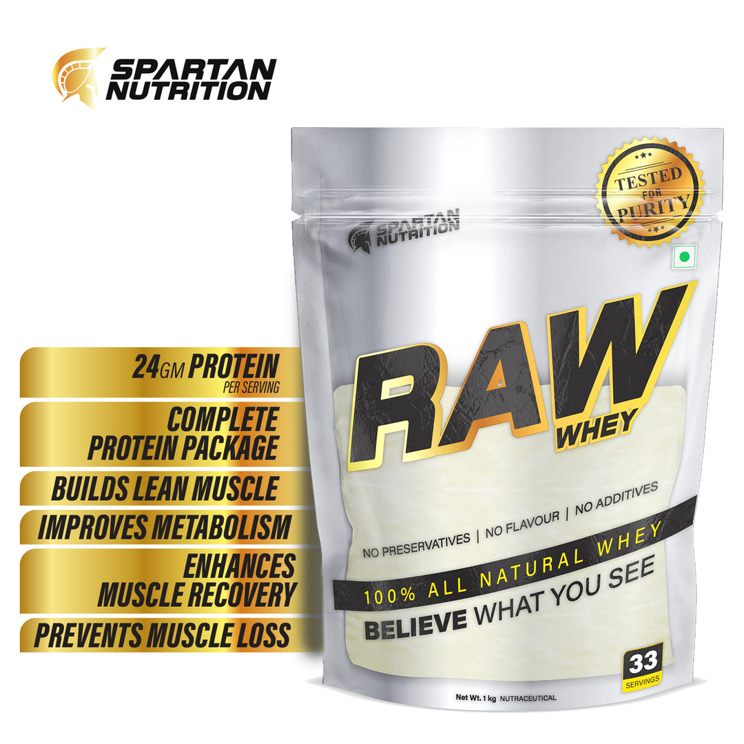 RAW Whey Protein Concentrate 80%, 24g Protein Unflavored 1kg